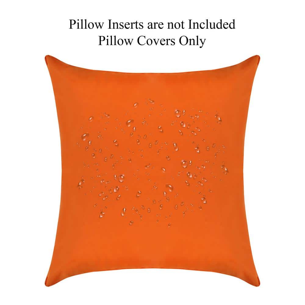 Burning Orange 22" Waterproof Outdoor Pillow Covers Set