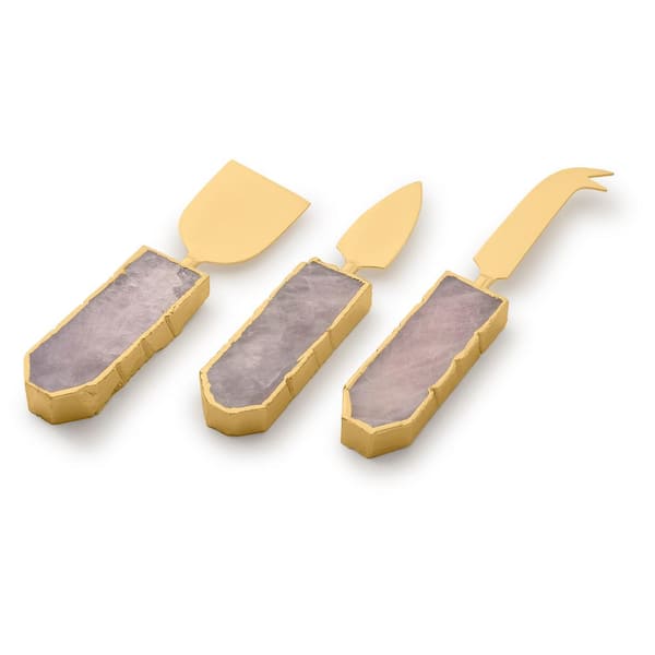 Semi-Precious Brittany Agate Cheese Knives, Set of 3 – GAURI KOHLI®