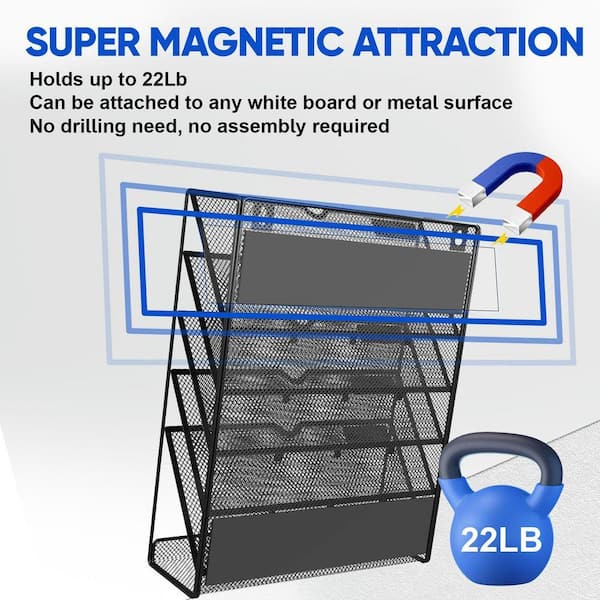 Vdamu 6-Tier Magnetic File Holder - No Drilling Installation File - View #2