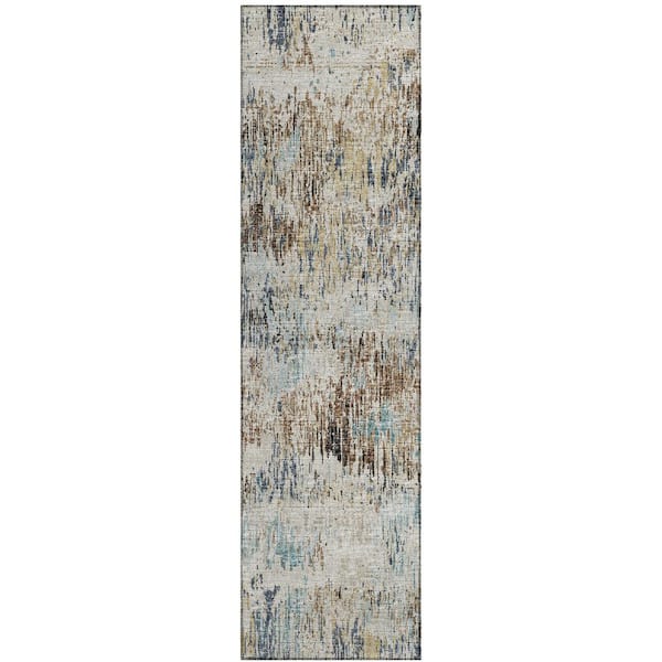 Addison Rugs Accord Multi 2 ft. 3 in. x 7 ft. 6 in. Abstract Indoor/Outdoor Washable Area Rug
