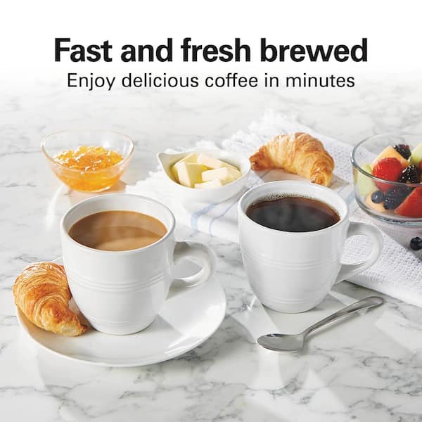 The Scoop 1 Cup, Single serve White Coffee Maker w/no pods or filters  needed 47621 - The Home Depot