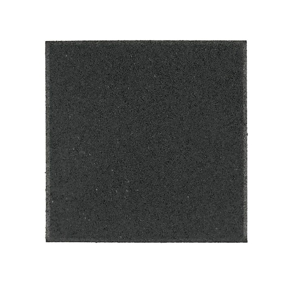 12 in. x 12 in. x 1/2 in. Black Square Rubber Paver (12-Pack)