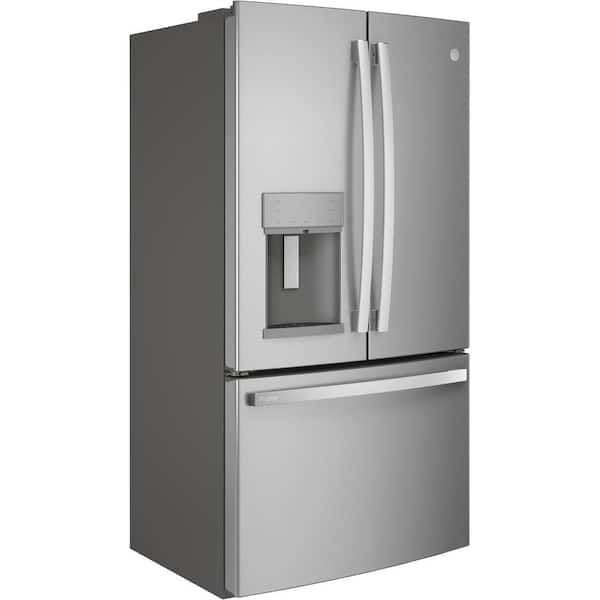Ge Profile 22 1 Cu Ft French Door Refrigerator With Autofill In Fingerprint Resistant Stainless Steel Counter Depth Pye22kynfs The Home Depot