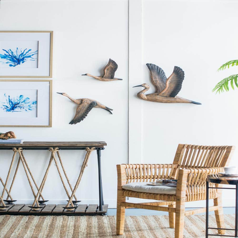 Captivating (Set of 3) Reeds Migrating Bird Wooden Wall Art, Home Decor for