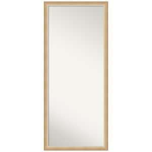 Oversized Champagne Gold Silver Metallic Wood Hooks Modern Classic Mirror (63.25 in. H X 27.25 in. W)