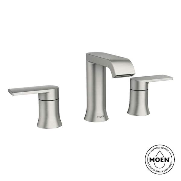 Genta 8 in. Widespread Double Handle Bathroom Faucet in Spot Resist Brushed Nickel(Valve Included)