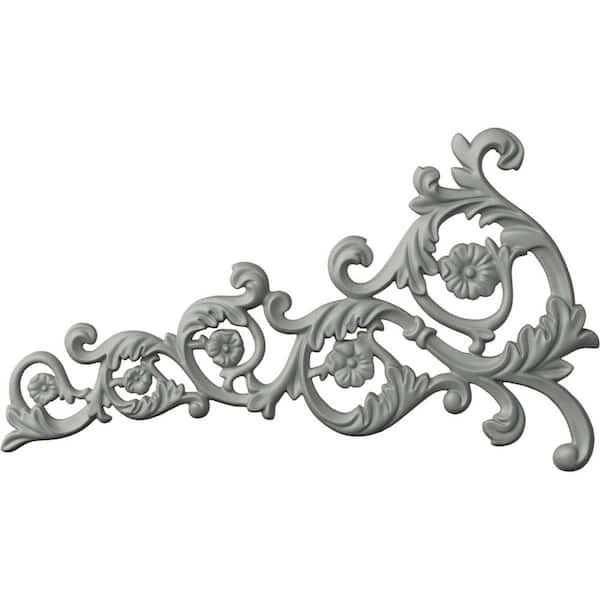 Ekena Millwork 5/8 in. x 19-1/8 in. x 11 in. Applique Polyurethane Avery Left Onlay Moulding