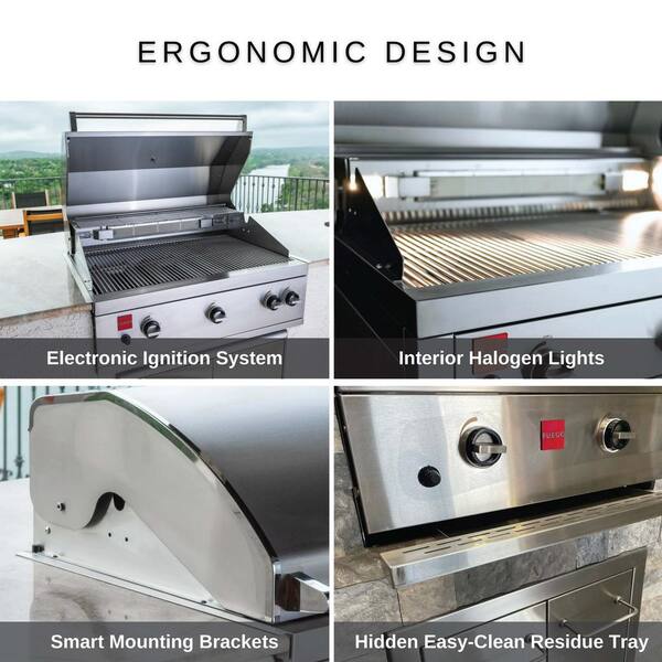 Fuego Premium 4-Burner Natural Gas Grill in 304 Stainless Steel F36S-Pro-NG  - The Home Depot