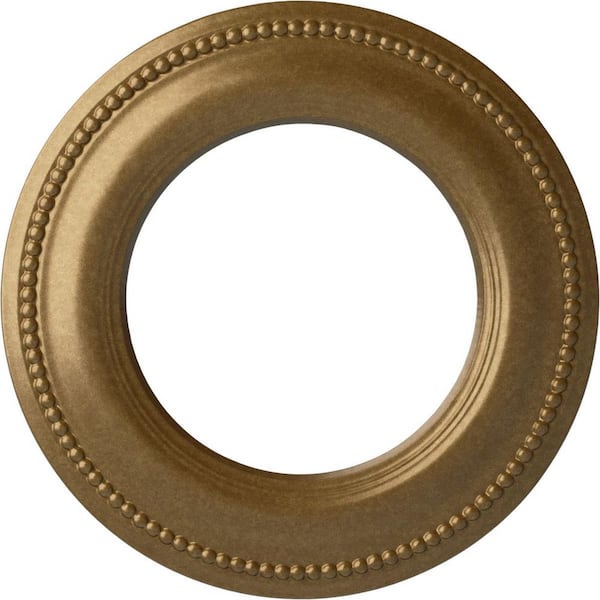Ekena Millwork 3/4 in. x 13 in. x 13 in. Polyurethane Bradford Classic Ceiling Medallion, Pale Gold