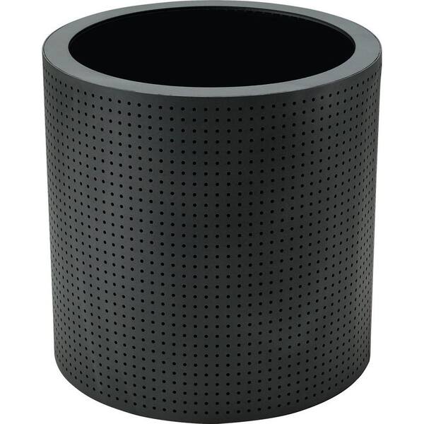 Tradewinds Grand Isle 24 in. Round Black Metal Perforated Contract Planter