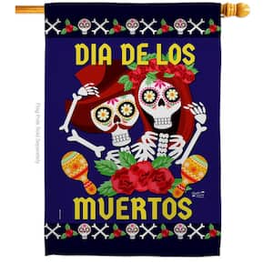 28 in. x 40 in. Dia De Los Muertos Pair Fall House Flag Double-Sided Decorative Vertical Flags
