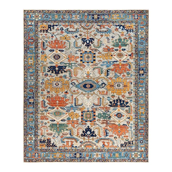 Chloe & Olivia Home Serapi Light Gray 8 ft. x 10 ft. Tribal Wool Indoor Area Rug