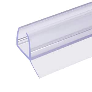 Clear 95 in. Length Shower Door Sweep Dual Durometer PVC Seal And Wipe For 3/8 in. Glass