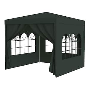 10 ft. x 10 ft. Green Outdoor Pop Up Gazebo Canopy Tent with 4 Removable Walls for Outdoor Events, Barbecues and Camping