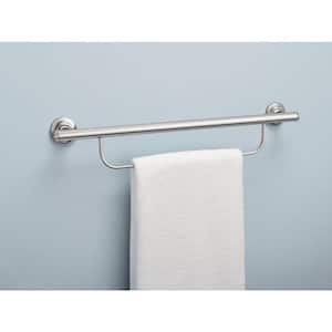 Home Care 24 in. x 1 in. Screw Grab Bar with Integrated Towel Bar in Chrome