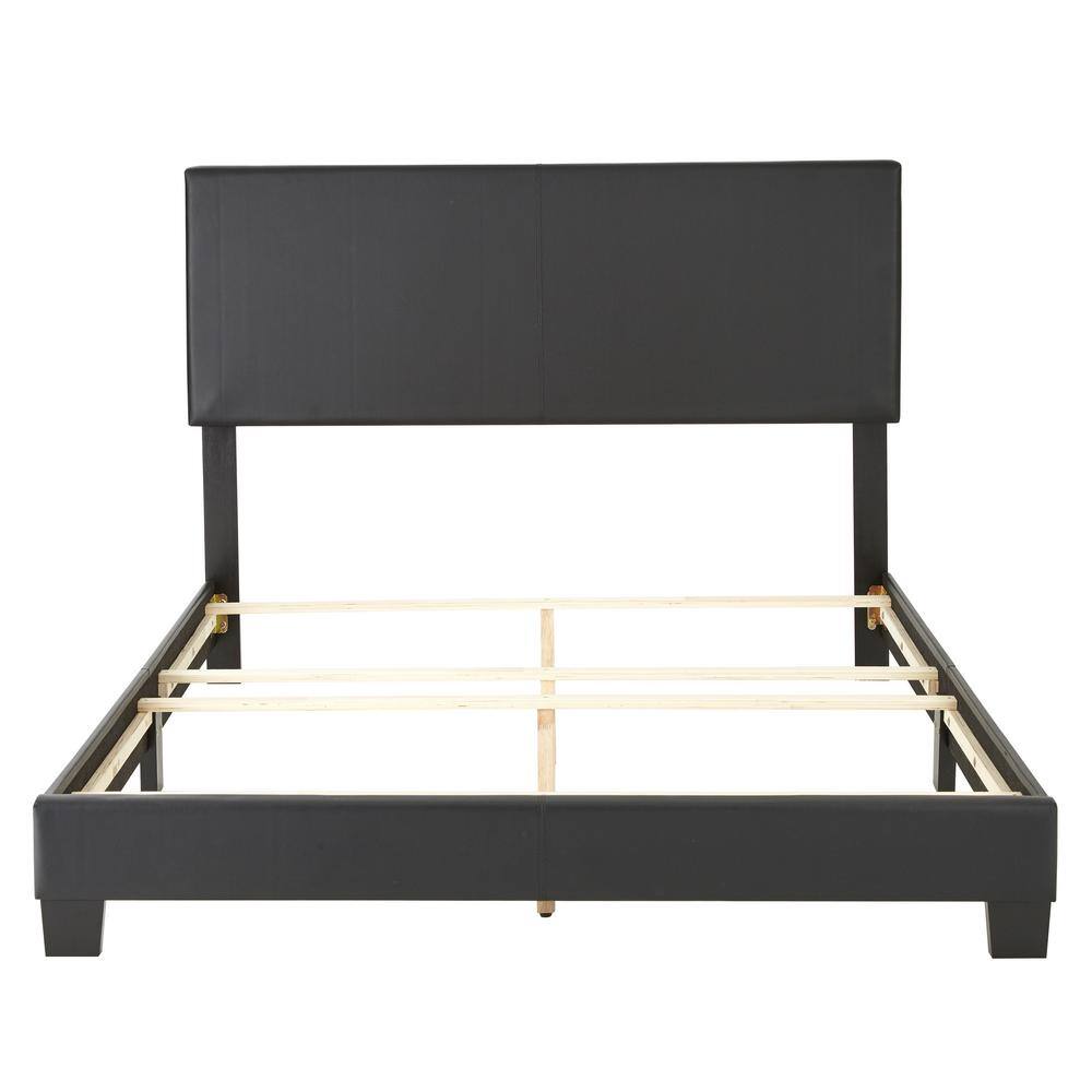 Modern Twin Faux Leather Upholstered Bed with Wood Frame