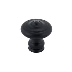 1-3/16 in. (30 mm) Matte Black Traditional Cabinet Knob