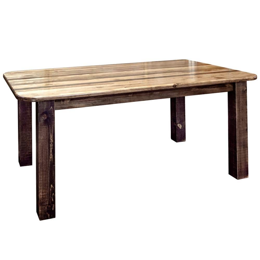 Early American Reclaimed Pine Extendable Dining Table Seats 8
