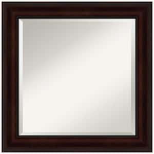 Medium Square Coffee Bean Brown Beveled Glass Casual Mirror (25.25 in. H x 25.25 in. W)