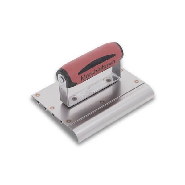 MARSHALLTOWN 6 in. x 5 in. Stainless Steel Safety Edger 1/2 in. radius 5/8 in. lip 4 Grooves DuraSoft handle