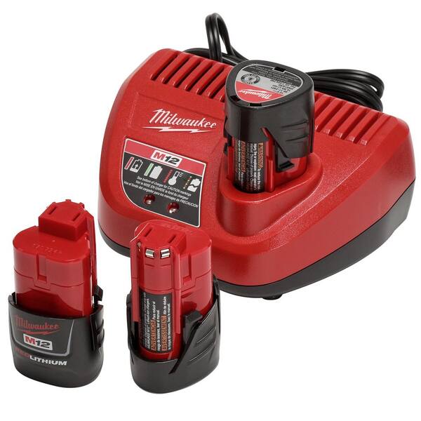 Milwaukee - M12 12V Lithium-Ion Cordless Combo Kit (5-Tool) W/ (3) 1.5Ah Batteries, Charger & Tool Bag