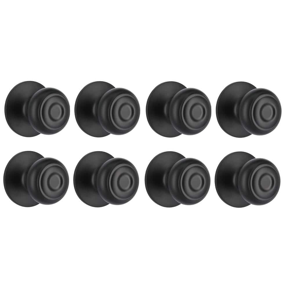 Hartford Matte Black Hall/Closet Door Knob (8-Pack)