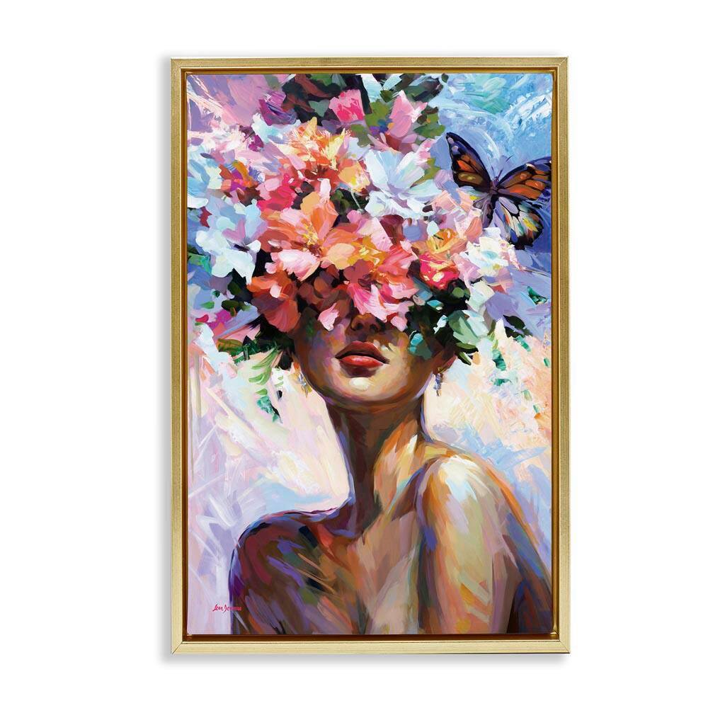 Surrounded By Florals by Leon Devenice Gold Floater Frame Nature Graphic Art Print 31 in. x 21 in. price history on PriceWatchPro