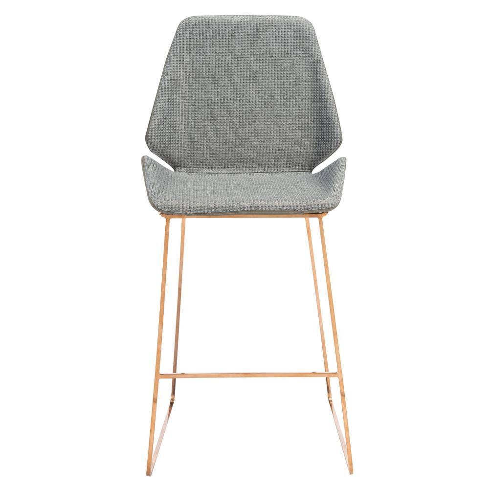 Masami Grey and Gold Saddle Style Counter Stool