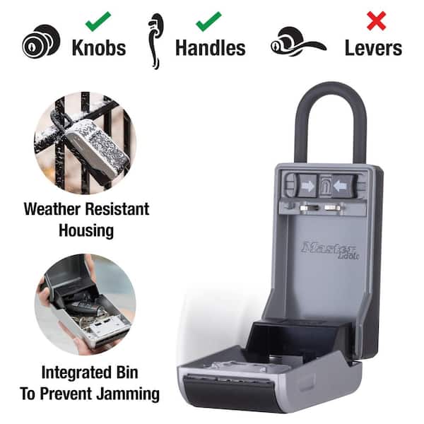 Large Outdoor Lock Box with Combination Dial and Removable Shackle