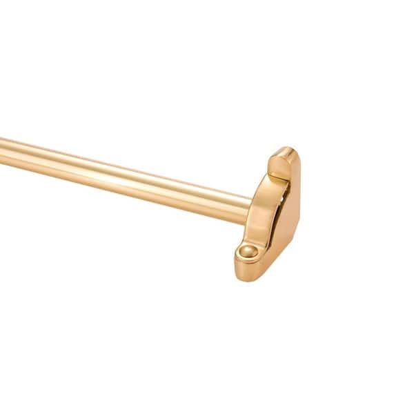 Zoroufy Heritage Collection Tubular 28.5 in. x 1/2 in. Polished Brass Finish Stair Rod Set with Classic Brackets