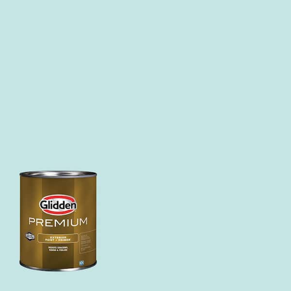 Glidden Premium 1 qt. PPG1231-2 Swan Lake Flat Exterior Latex Paint