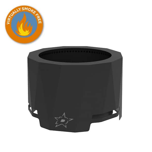 BLUE SKY OUTDOOR LIVING The Peak NHL 24 in. x 16 in. Round Steel Wood Patio Fire Pit - Dallas Stars