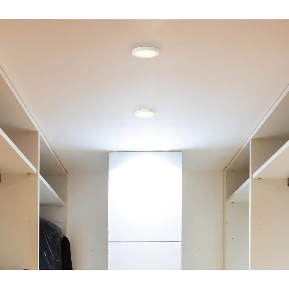 Westinghouse 5'' White LED Flush Mount Drum Ceiling Light, Energy Star