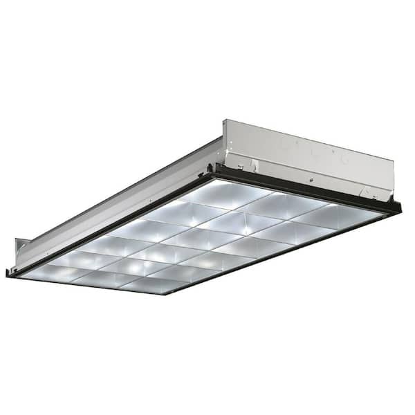 2 ft. x 4 ft. 3-Light Silver Multi-Volt T8 Fluorescent Parabolic Troffer