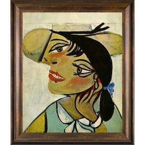 Portrait of woman in d`hermine pass (Olga) by Pablo Picasso Modena Vintage Framed Oil Painting Art Print 25 in. x 29 in.