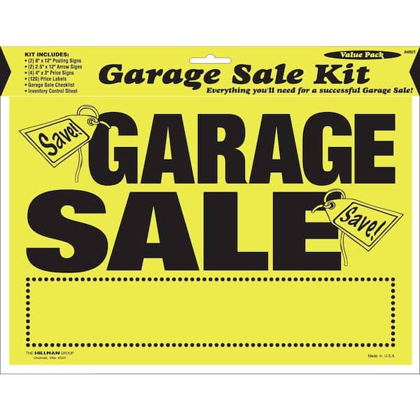 Hillman 8 in. x 12 in. Garage Sale Sign Kit