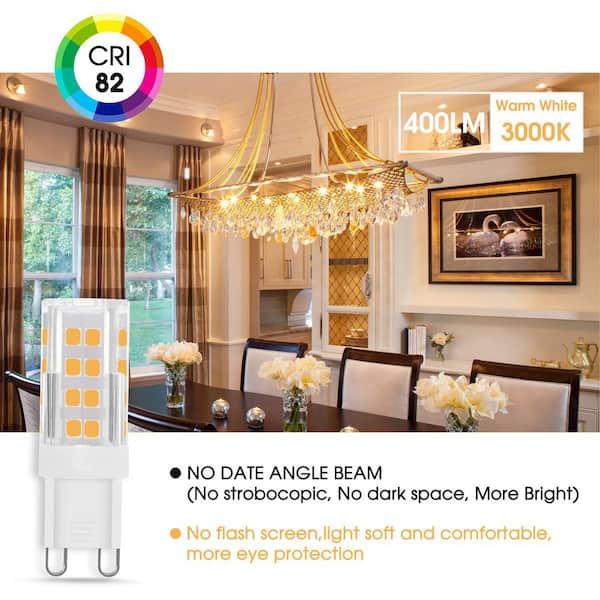 40-Watt Equivalent G9  Bright White (3000K) LED Light Bulb Non-Dimmable, 5-Pack