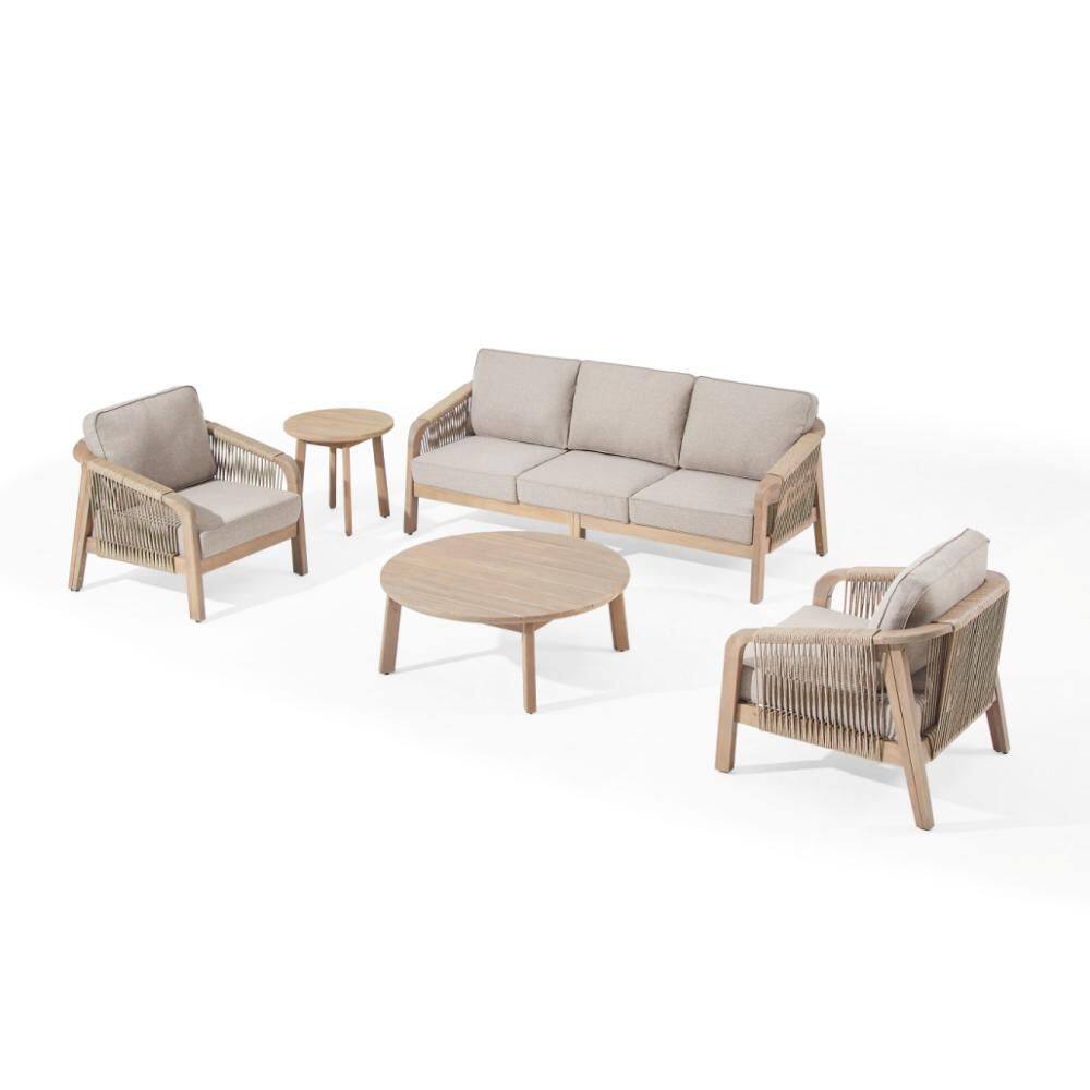 Manilva 5-Piece Acacia Wood Outdoor Conversation Set with Cushions price history on PriceWatchPro