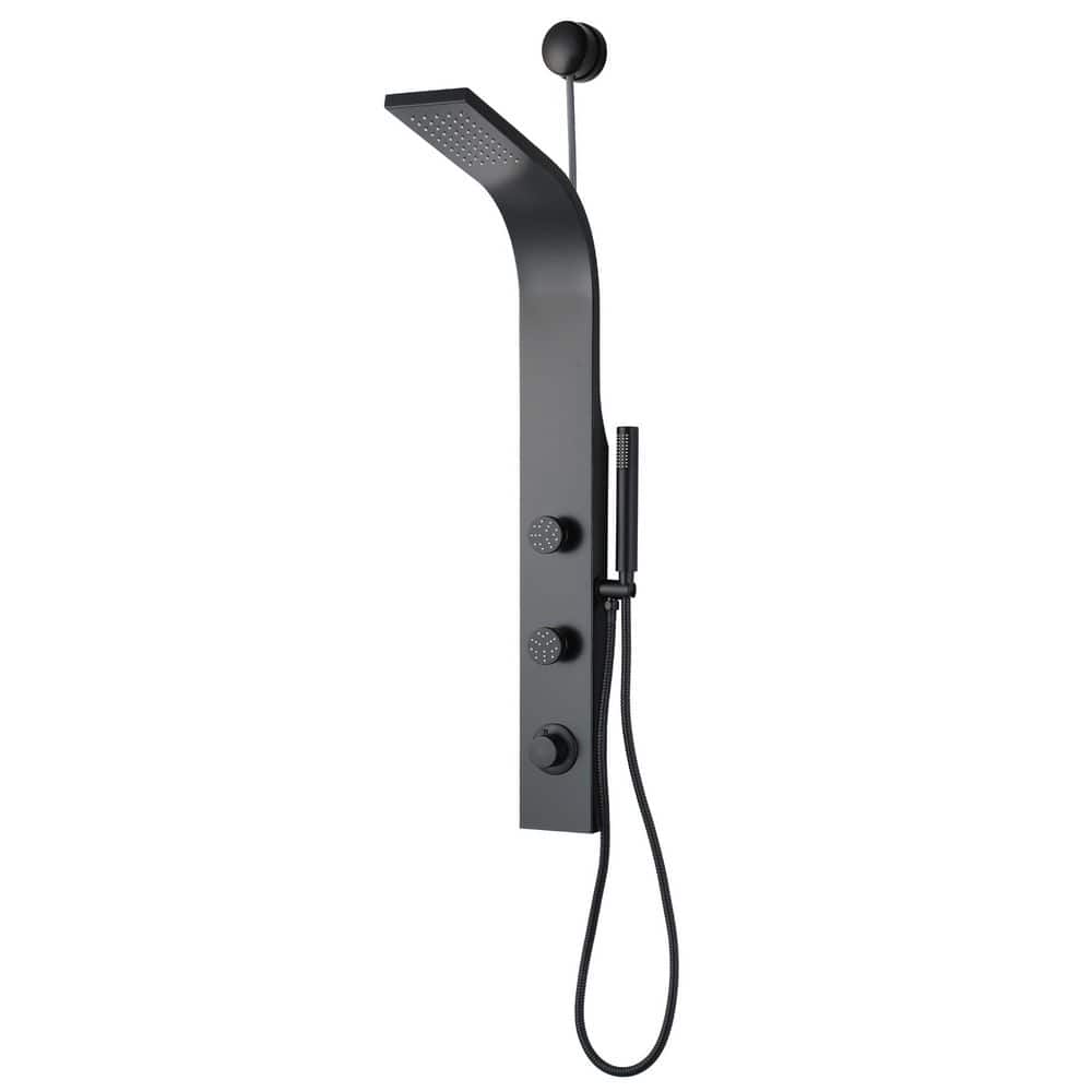 Cici Series 39 in. 2-Jetted Shower Tower with Heavy Rain Shower and Body Je