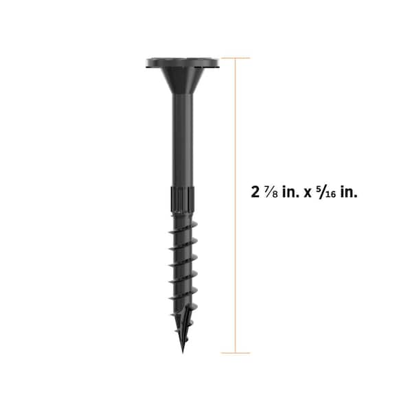 5/16 in. x 2-7/8 in. Star Drive Flat Head Multi-Purpose + Multi-Ply Structural Wood Screw - Exterior Coated (250-Pack)