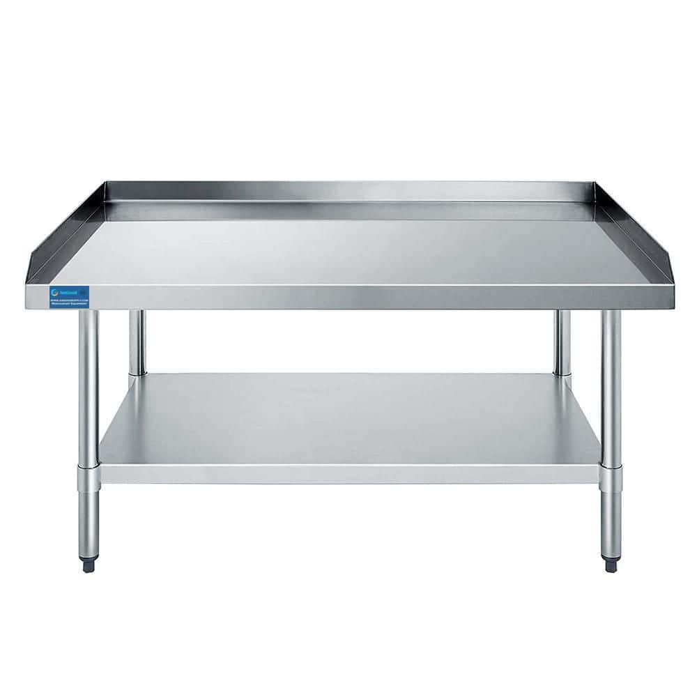48" Stainless Steel Equipment Stand with Galvanized Undershelf