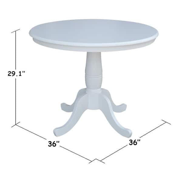 Pure White Round Pedestal Dining Table, 38 Inch Round Pedestal Dining Table