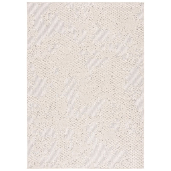 Milos 4 ft. x 6 ft. Ivory Abstract High-Low Indoor/Outdoor Area Rug