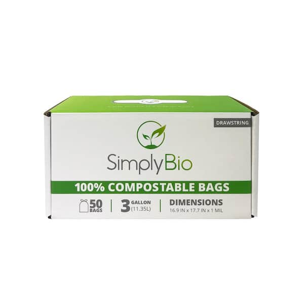 Simply Bio 13 Gallons Polyethylene Plastic Recycling Bags - 50 Count