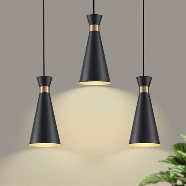 ホルテ　holte ペンダントライト　ブラック×2、ゴールド×1 GoYeel (Set of 3) 1-Light Minimalist Black and Gold Modern