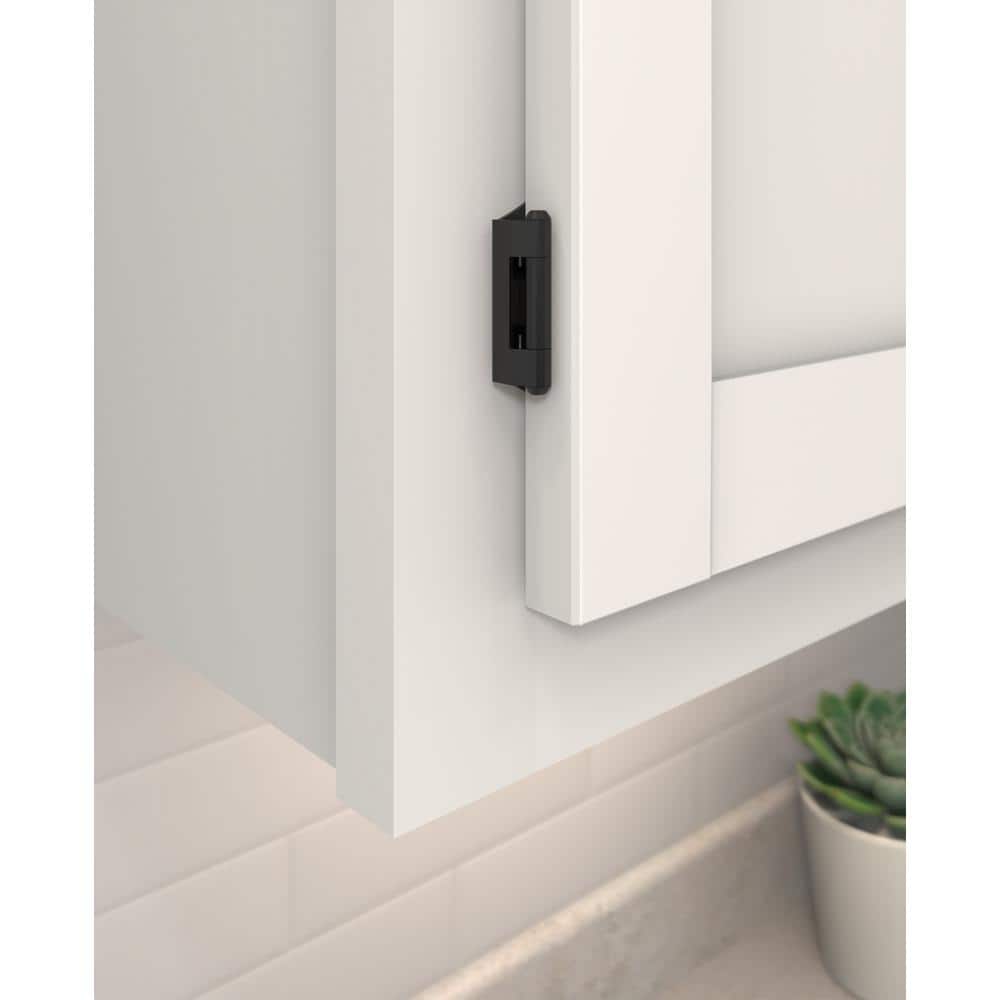 Matte Black 1/4 Inch Overlay Self-Closing Cabinet Hinge