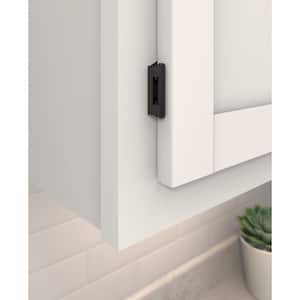 Matte Black 1/4 in (6 mm) Overlay Self Closing, Partial Wrap Cabinet Hinge (2-Pack)