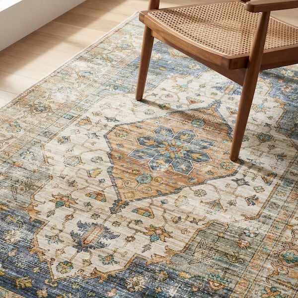 Home Decorators Collection Harmony Denim 8 ft. x 10 ft. Indoor