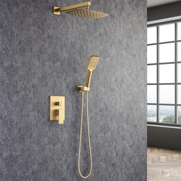 Staykiwi Single Handle 4 -Spray Patterns Shower Faucet 2.5 GPM with Pressure Balance Anti Scald in. Brushed Golden