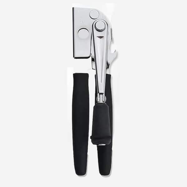 Crank Manual Can Opener Heavy Duty Commercial Grade with Rubber-Coated Long Handles and Built-in Hook Kitchen Tool